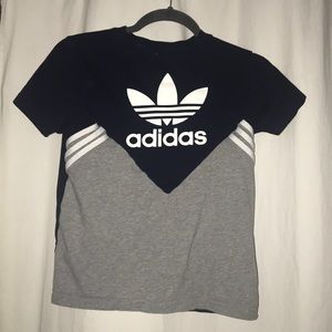 Boys navy blue and gray Adidas t shirt
